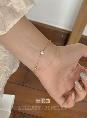 转运四叶草s925纯银手链