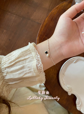 安眠曲s925纯银少女甜美爱心手链