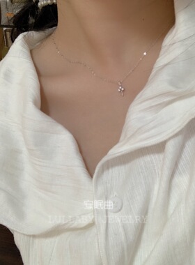 安眠曲纯银女迷你钥匙吊坠锁骨链