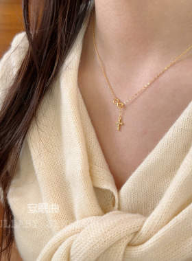 安眠曲s925纯银十字架锁骨链项链