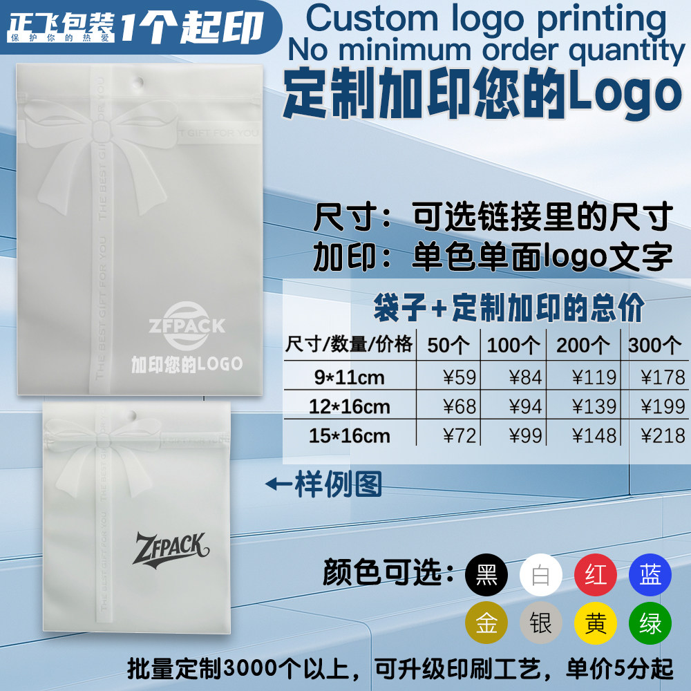 蝴蝶结小密封袋防氧化可爱ins半透明加厚手串打包自封可定制logo,淘宝优惠券,粉丝福利购,淘宝优惠卷