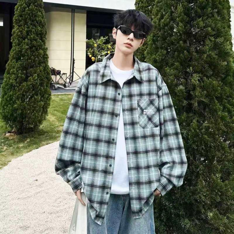 春款2026男大童磨毛棉布格子衬衫潮流初高中学生男孩时尚休闲衬衣,淘宝优惠券,粉丝福利购,淘宝优惠卷