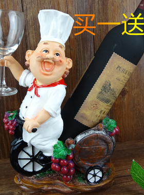 厨师公仔人物西餐厅装饰品红酒架