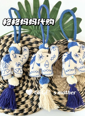 【补货】泰国清迈小象手工布艺刺绣挂件包包挂饰旅游纪念品礼物