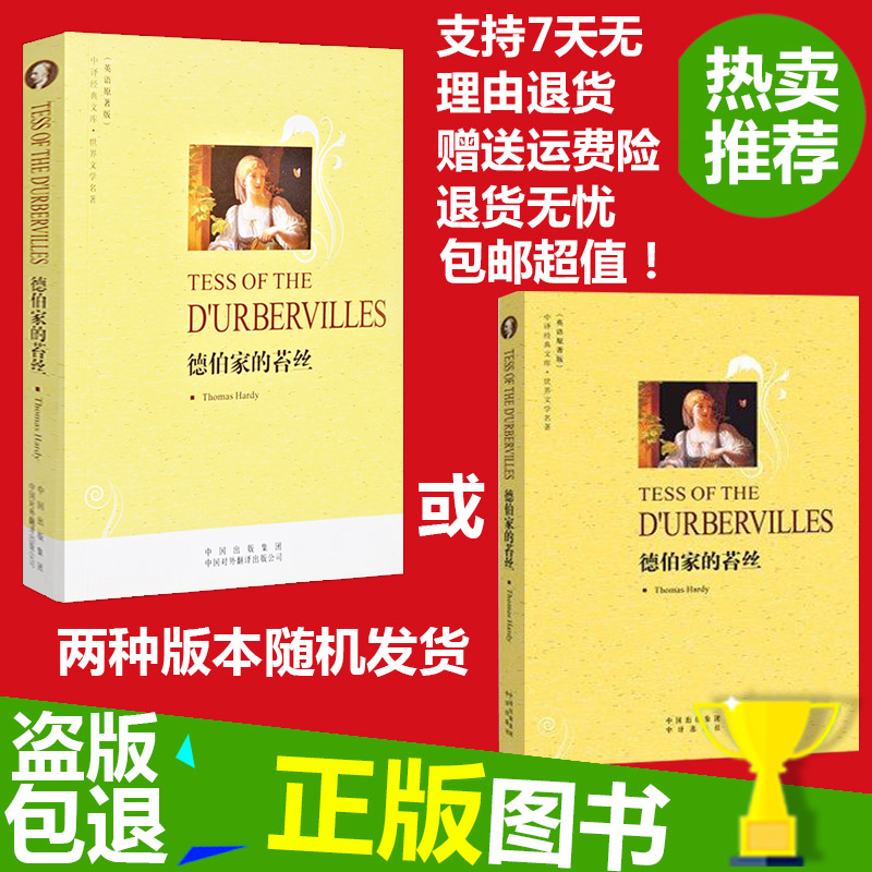 正版包邮  德伯家的苔丝 英文原版小说大学生英语自学纯英文读物英文原版小说世界名著经典原著故事书初中高中生纯英文读物 - 图0