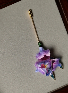 非遗绒花手工掐丝胸针送老师礼品