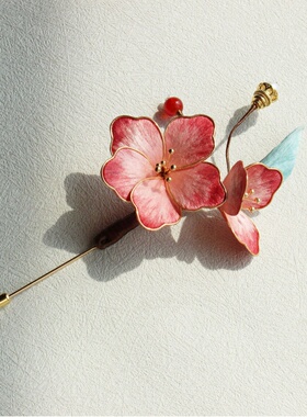 手工非遗绒花胸针送老师礼物