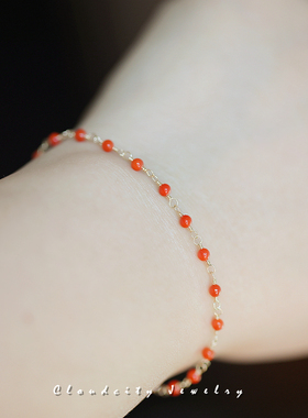 南红玛瑙14K注金手作手链