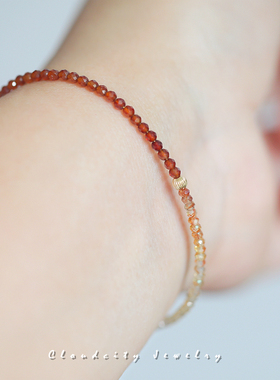 简约精致百搭石榴石锆石手作手链