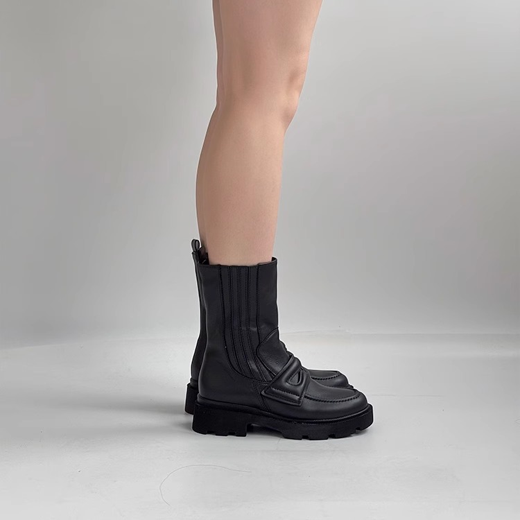 德国Gabor嘉宝嘉步女鞋秋冬新品时尚牛皮厚底高帮烟筒短靴32.754 - 图1