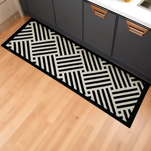 厨房地垫防油防滑高级感床边地毯卧室客厅复古风长条家用耐脏地毯 - 图0