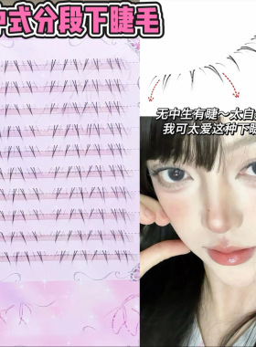 新中式下睫毛漫画芭比自然分段式手绘毛微狐系假睫毛