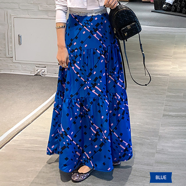 Mid-length A-line skirt High-waisted A-line hip-hugging cake skirt