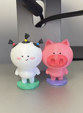 二花桃小仙3D公仔摆件仙粑手工上色微信表情卡通可爱礼物