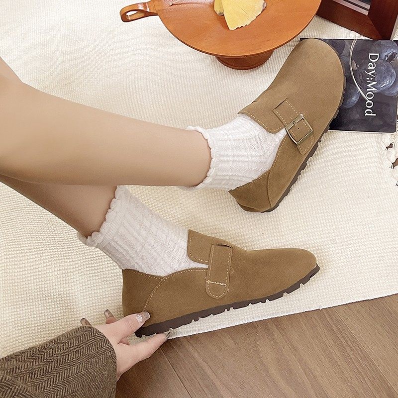 勃肯鞋女春秋2025新款防滑平底孕妇女单鞋英伦风一脚蹬软底豆豆鞋,淘宝优惠券,粉丝福利购,淘宝优惠卷