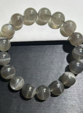 黑银月光手串单圈咖啡月光石长石月光手链百搭链珠珠宝简约时尚