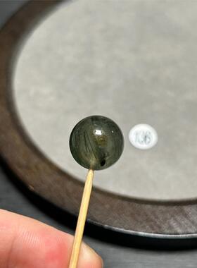 14.3mm天然绿兔毛绿发晶