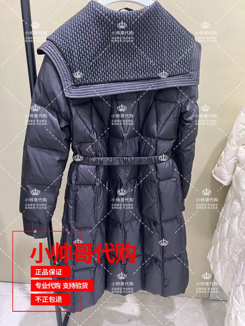 现货 1TZ3338270 9Y欧时力2023冬专柜正品翻领显瘦长款羽绒服大衣