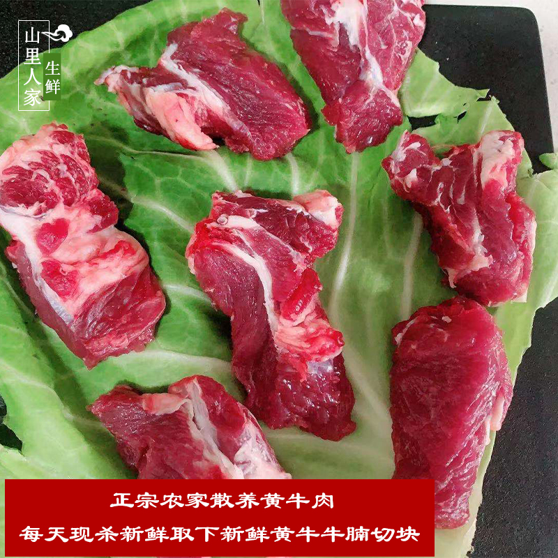 新鲜牛腩块现切生牛肉 农家散养黄牛 牛腩肉 1斤/500g 红烧肉食材 - 图0