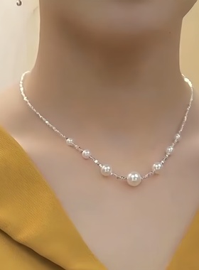 满天星碎银珍珠项链高级感轻奢