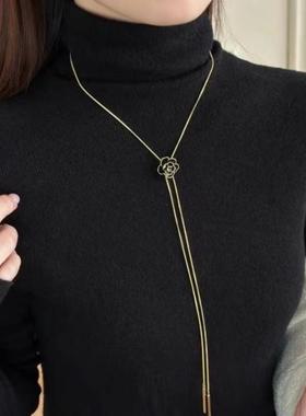 韩国东大门新款小香风山茶花项链