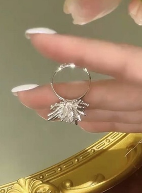 独特设计独特银色烟花戒指女