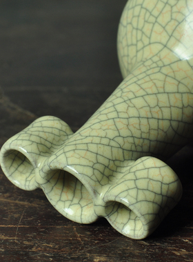 传世哥窑花瓶花器复古投壶贯耳瓶