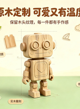 定制手办木雕生日创意木偶礼物