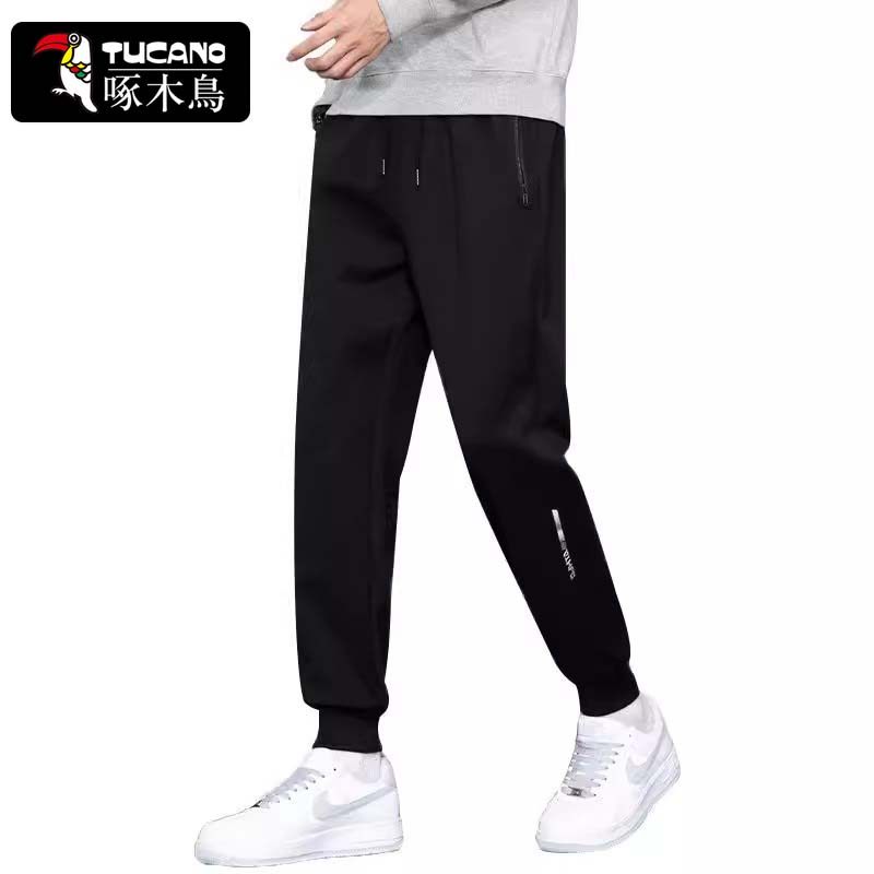 啄木鸟束脚运动裤男士春秋款2025新款宽松潮牌直筒简约百搭长卫裤,淘宝优惠券,粉丝福利购,淘宝优惠卷