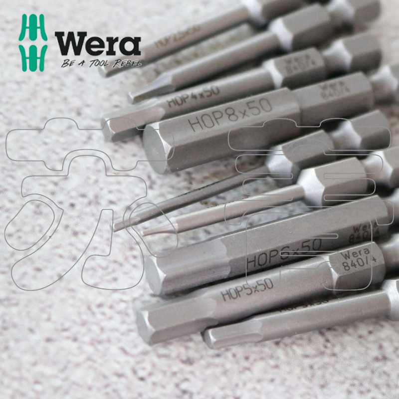 德国Wera维拉 840/4 Z系列内六角批头 特种合金刚 高强度全长50mm - 图0