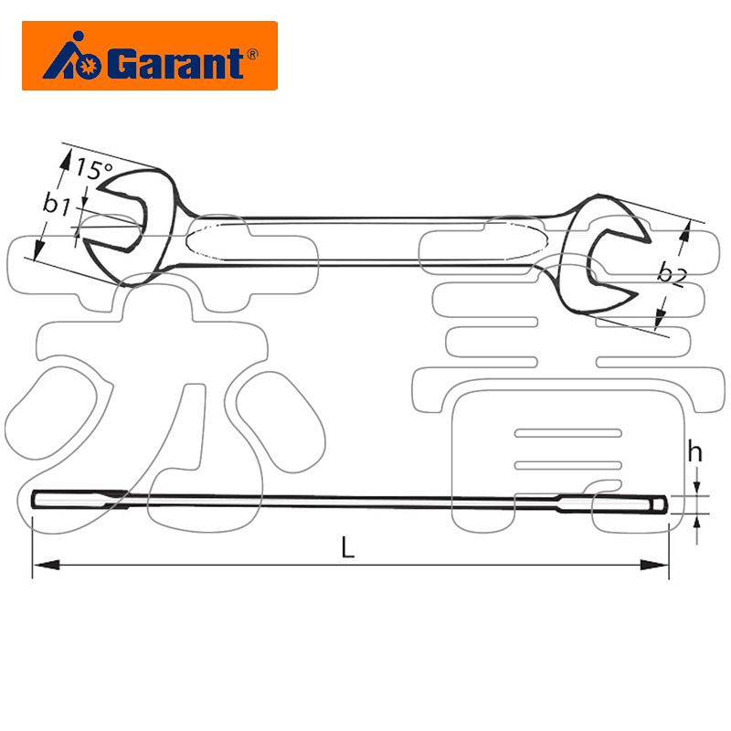 德国霍夫曼GARANT公制双头开口扳手使用寿命长耐用 610600系列-图2