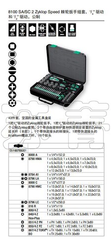 德国Wera维拉8100SA/SC 2 Zyklop Speed棘轮扳手组套1/4和1/2英寸 - 图2