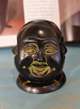 铜四面佛手工装饰摆件