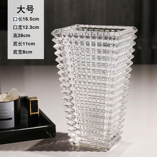 大号富贵竹透明花瓶加厚玻璃花瓶简约插花器客厅桌面装饰摆件 - 图2