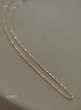 闪耀扭花链素链项链锁骨链14K金