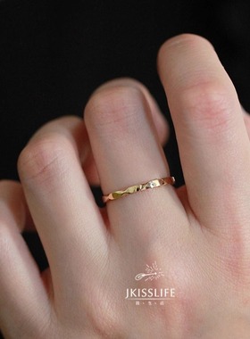9K黄金轻奢简约情侣对戒戒指礼物