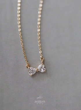 细闪蝴蝶结14K金微镶精致项链