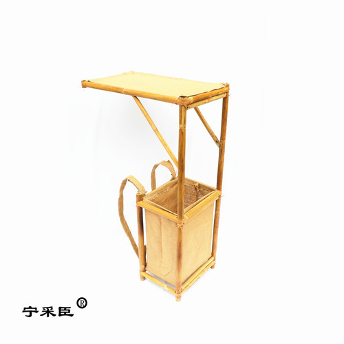 宁采臣背篓竹制书生书童背书箱行脚僧状元箱古装道具竹编徒步背包 - 图0