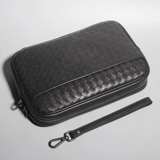 Маленькая сумка клатч, плетеная вместительная и большая сумка с петлей на руку для отдыха, из натуральной кожи