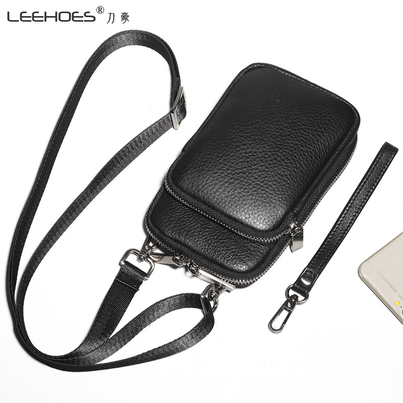 夏天新款男士手机包腰包真皮斜挎包 力豪男士包袋