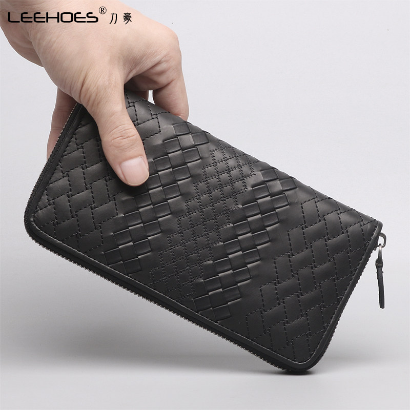 2021新款拉链男休闲编织潮男钱包 力豪钱包