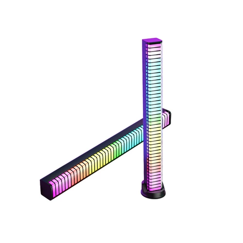 3D -пикап осветительный звук звук музыкальный ритм светодиод E -Sports Car Rgb Smart Atmosphere Light Live Desktop Sound Portable