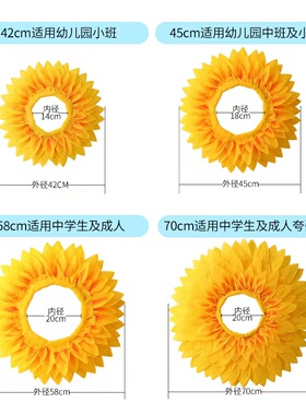 向日葵露脸头套太阳帽子儿童演出
