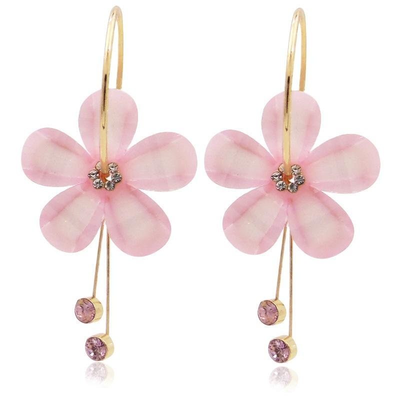 耳环红色气质韩版花瓣太阳花耳饰大圈圈几个圆圈耳坠透明锆石耳钉,淘宝优惠券,粉丝福利购,淘宝优惠卷