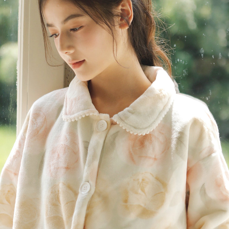 初冬加厚保暖牛奶羊羔绒女士卡通睡衣多色印花复合绒居家甜美套装,淘宝优惠券,粉丝福利购,淘宝优惠卷
