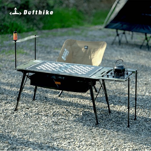 迪飞客战术三片桌户外露营可折叠铝板桌子便携升降IGT拓展蛋卷桌 - 图0
