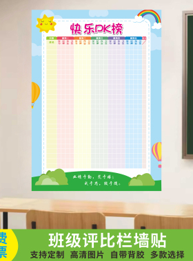 班级评比栏墙贴你追我赶积分榜画