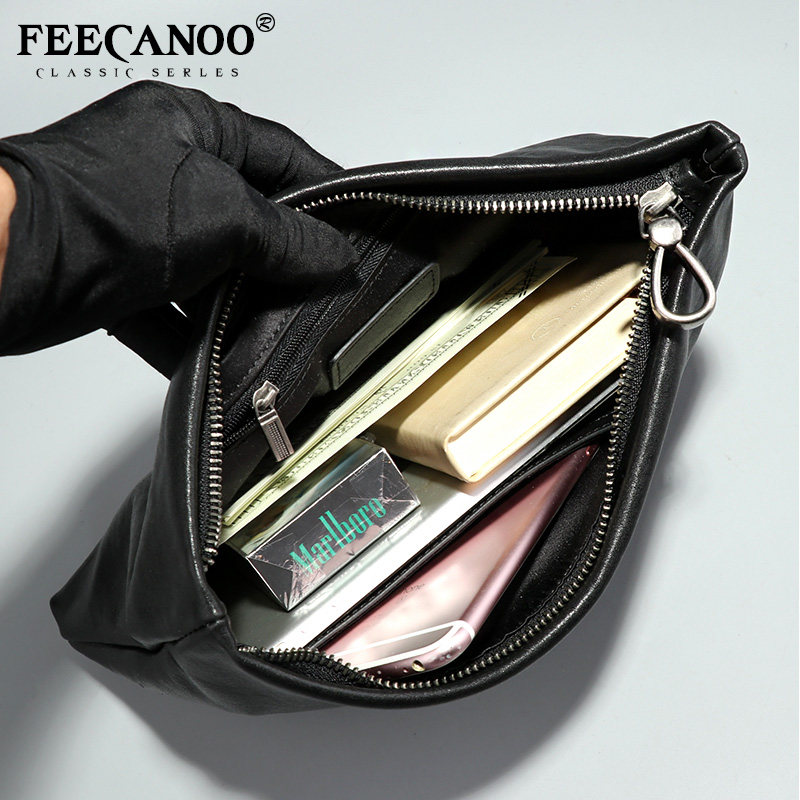 新款男士手拿包真皮软青年休闲男包 菲卡奴男士包袋