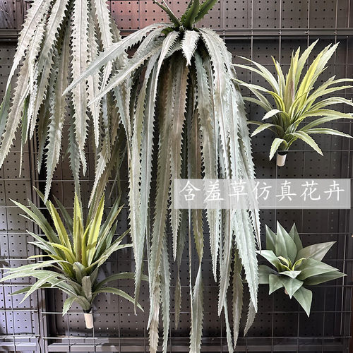 高仿真软胶蕙兰叶手感吊兰叶绿色植物花槽墙面大型盆栽摆放绿植 - 图0
