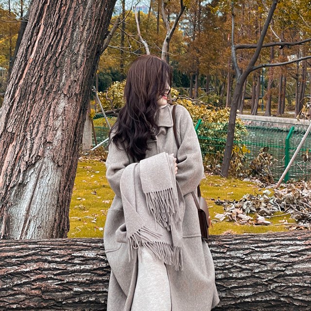Korean style fashionable, casual and versatile wool coat